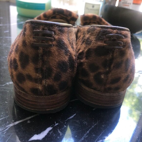 Sarah Flint Chocolate Leopard Calf Print Loafers Size 39 - Picture 4 of 6